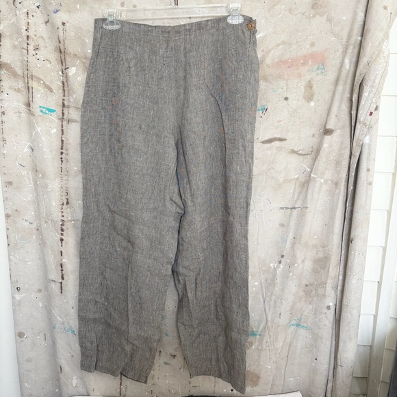 Flax Wide Leg Linen Ankle Pants - Picture 1 of 4